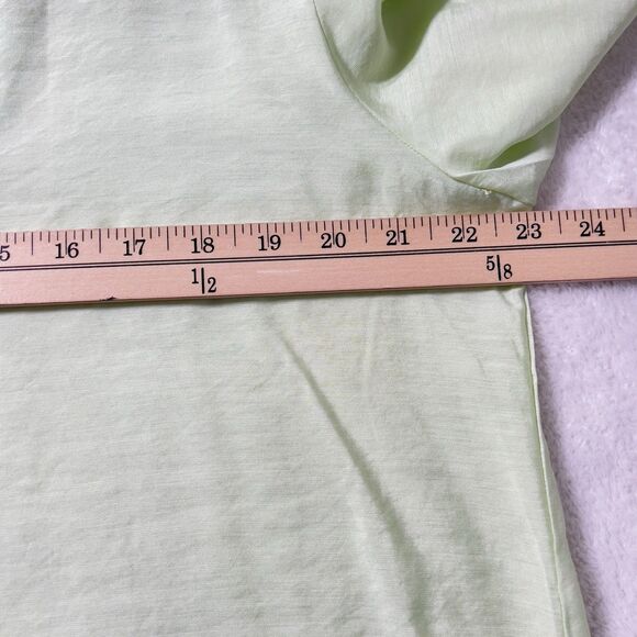 Soft Surroundings Alexis Tunic Top Sz L Green 3/4 Sleeves Split V-Neck - Picture 10 of 15
